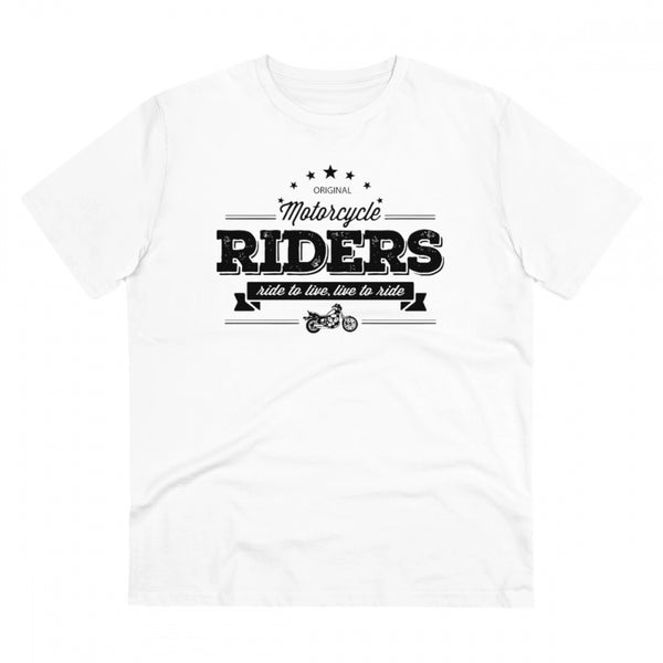 Generic Men's PC Cotton Bike Ride Design Printed T Shirt (Color: White, Thread Count: 180GSM)