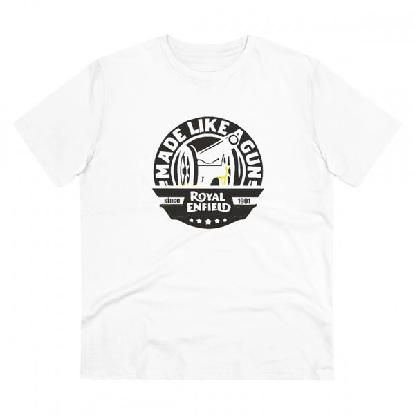 Generic Men's PC Cotton Bike Ride Design Printed T Shirt (Color: White, Thread Count: 180GSM)