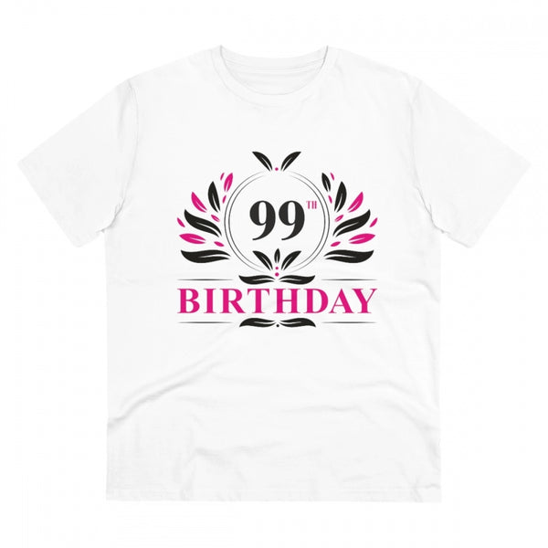 Generic Men's PC Cotton 99th Birthday Printed T Shirt (Color: White, Thread Count: 180GSM)