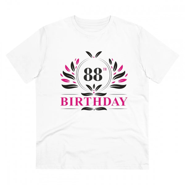 Generic Men's PC Cotton 88th Birthday Printed T Shirt (Color: White, Thread Count: 180GSM)