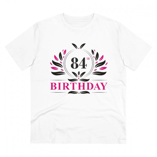 Generic Men's PC Cotton 84th Birthday Printed T Shirt (Color: White, Thread Count: 180GSM)