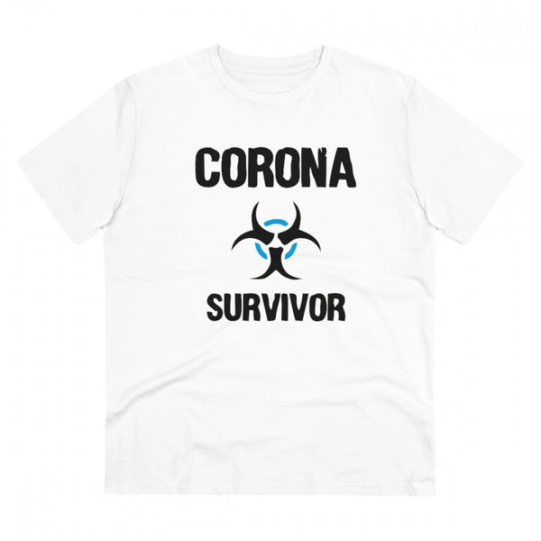 Generic Men's PC Cotton Corona Survivor Printed T Shirt (Color: White, Thread Count: 180GSM)
