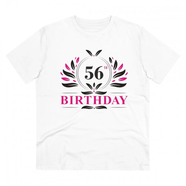 Generic Men's PC Cotton 56th Birthday Printed T Shirt (Color: White, Thread Count: 180GSM)