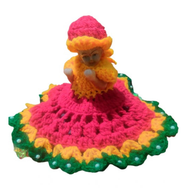 Generic Laddu Gopal Tharad Dress Size: 0 To 6 (Red-Yellow-Green)