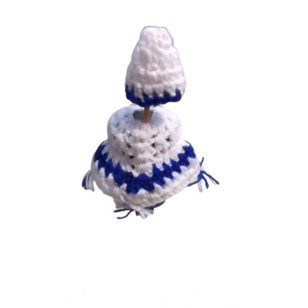 Generic Laddu Gopal Tharad Dress Size: 0 To 6 (White-Blue)